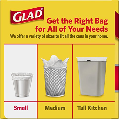 Glad Trash Bags, Small Garbage Bags - 4 Gallon White Trash Bag - 30 Count