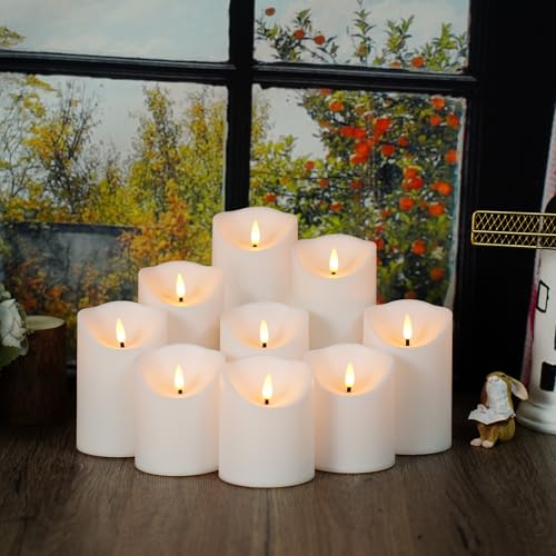 Nimiko Flameless Candles with Remote, Battery Operated Flickering Flameless Candles, LED Candles with Timer 2/4/6/8H, with Realistic LED Candles Set