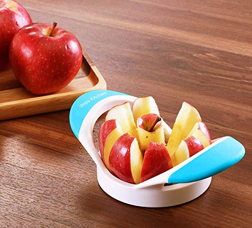 Utopia Kitchen Apple Corer and Slicer Fruit Cutter Apple Divider Wedger Stainless Steel Slicer for Fruits and Vegetables Ergonomic Handle Easy Grip 8 Sharp Blades Blue