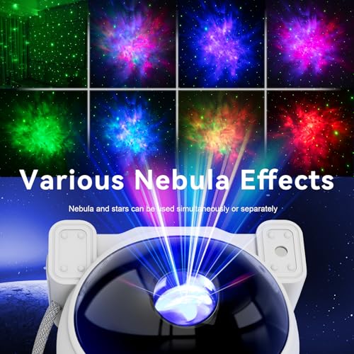 Star Projector Galaxy Night Light - Astronaut Space Projector, Starry Nebula Ceiling LED Lamp with Timer and Remote, Kids Room Decor Aesthetic, for