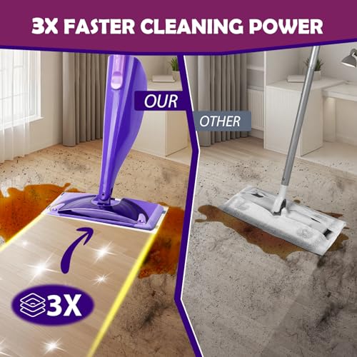 Mopping Pad Refill Compatible with Wet Jet Mop, Disposable Multi Surface Wetjet Hardwood Floor Cleaner Spray Mop Pads Refills, Thickness & Absorbent (60)