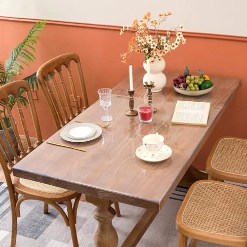 Clear Table Cover Protector, 14 x 24 Inch Clear Desk Mat, 1.5mm Thick Plastic Table Cover, Transparent Desk Cover, Desk Protector Mat for Desktop, Writing Desk