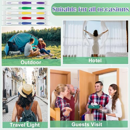 Comdian 50 Pcs Toothbrush Bulk Disposable, Travel Toothbrushes Pack, Soft Bristle Individually Wrapped and Good Cleaning for Kids, Adult and The Elderly. Suitable for Hotel, Travel, Home, Donated