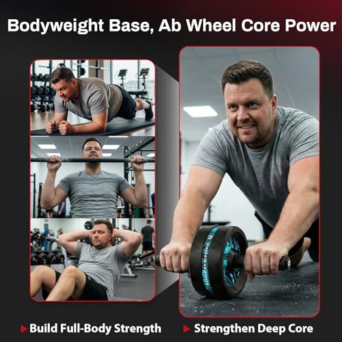 VINSGUIR Ab Roller Wheel, Abs & Core Workout Equipment for Home Gym with Knee Pad Accessories, Abdominal Wheel for Full-body Strength Training