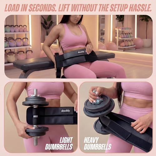 Hip Thrust Belt with Dual-Strap Design – Booty Builder for Heavy Dumbbells, Kettlebells & Plates Up to 400 lbs – Comfortable Glute Workout Equipment for Women – Coach Tested – Home & Gym Use.