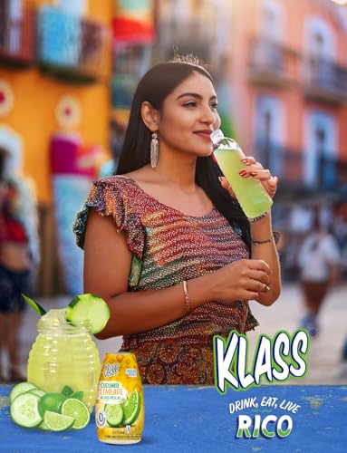 Klass Aguas Frescas | Liquid Water Enhancer | Cucumber-Limeade | Naturally Flavored | Sugar Free | Zero Calories Per Serving | Keto | 4 Bottles, Makes 96 Drinks