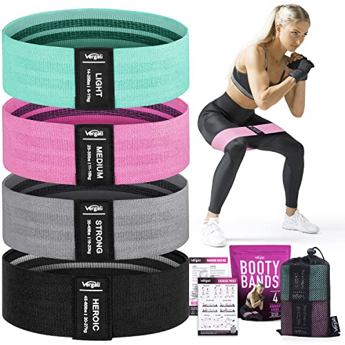 Resistance Bands for Working Out with Workout Bands Guide. 4 Booty Bands for Women Men Fabric Elastic Bands for Exercise Bands Resistance Bands
