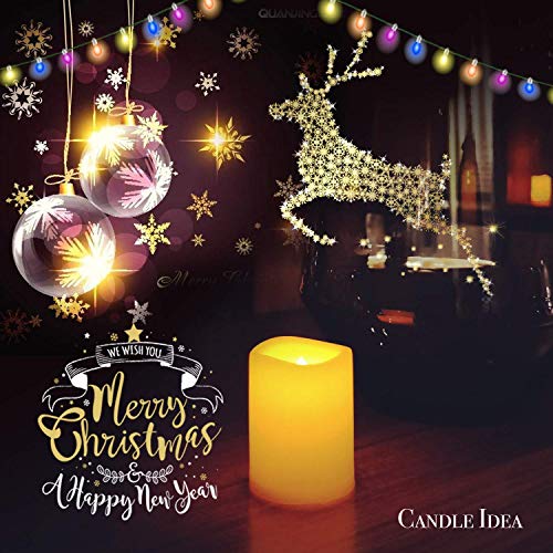 Flameless Flickering LED Votive Tealight Candles Battery Operated with Timer / 6 Hours On and 18 Hours Off Per Cycle, LED Tea Light Candles for
