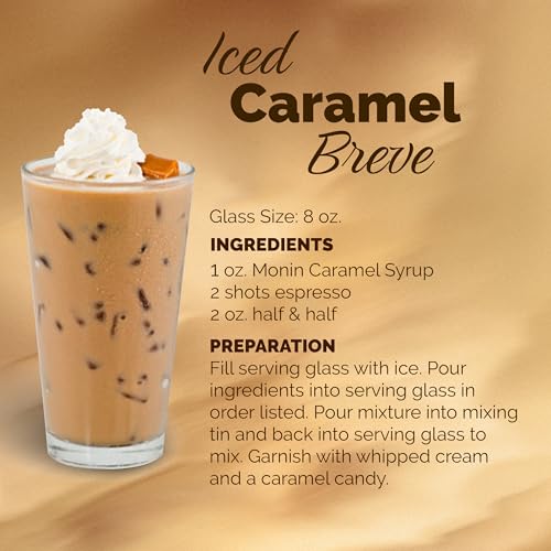 Monin - Caramel Syrup, Rich and Buttery, Great for Desserts, Coffee, and Cocktails, Gluten-Free, Non-GMO (1 Liter)