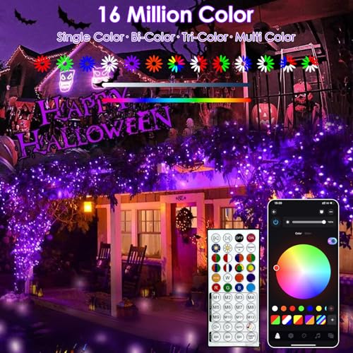 Smart Color Changing Christmas Halloween Tree Light String 79 FT 200 LED