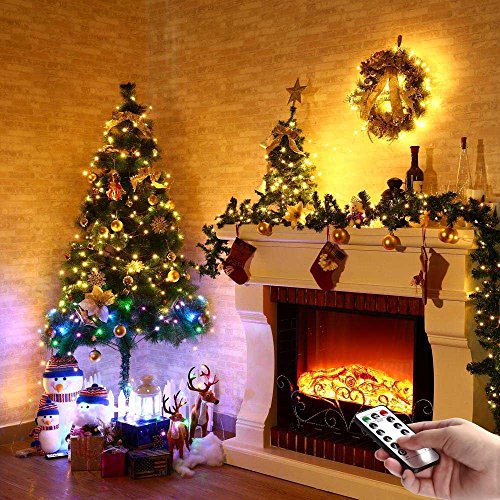 2 x Fairy Lights Battery Operated, 8 Mode 50 LEDs Remote & Timer Warm White