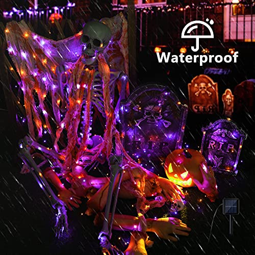 Brizled Solar Halloween Lights Outdoor, 2 Pack Total 240 LED Orange Purple