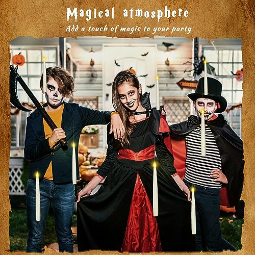 Boribim 20PCS Floating Candles with Wand, Magic Hanging Candles, Flickering Warm Light LED Taper Flameless Candles with Wand Remote, Battery Operated