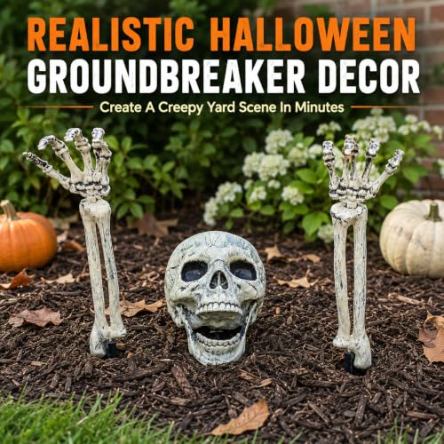 AISENO Realistic Skeleton Stakes Halloween Decorations for Lawn Stakes Garden Halloween Skeleton Decoration Outdoor