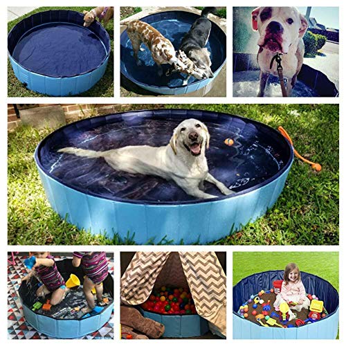 Dog Pool Foldable pet Pool Dog Swimming Pool pet Swimming Pool PVC Non-Slip for All Kinds of Pets (32x8in)