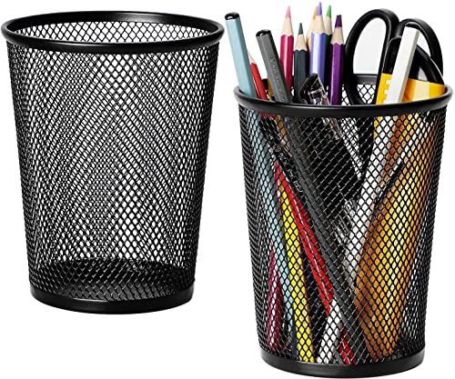 MaxGear Pen Holder for Desk, Premium Mesh Metal Pencil Holder Pen Cup Marker Organizer Makeup Brush Holders