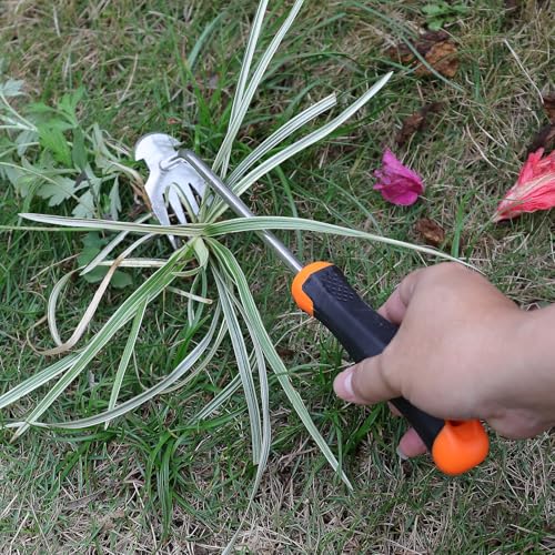 SIXCAR Weed Remover Tool,Portable Garden Weeder Tool,New Gardening Weeding Tools,for Garden Hand Tools for Vegetable Gardening Backyard Farm Planting & Uprooting Weeding Tool (Rubber Handle)
