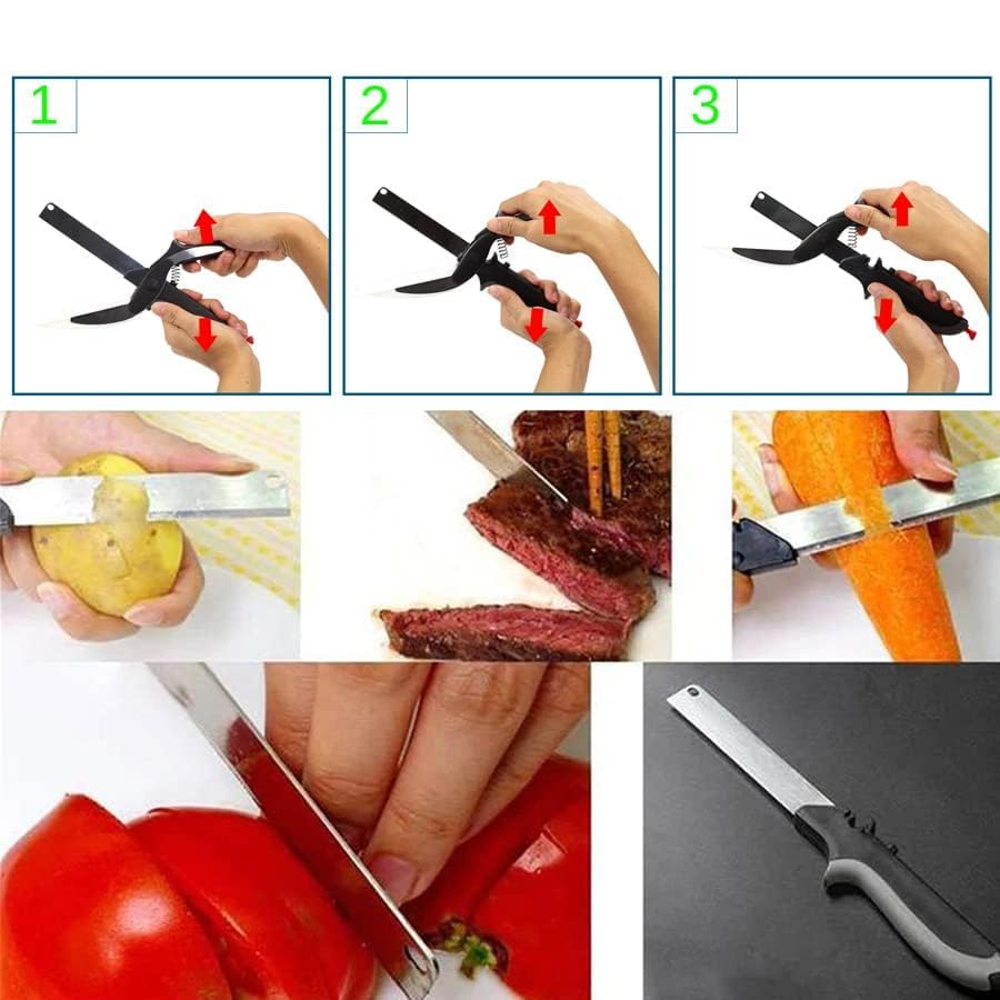 Vegetable Slicer Cutter - Produce Chopper Fruit Cutter - Smart Cutting Board And Knife Set Great Gift - Vegetable Chopper Veggie Cutter - Multiple Purpose Vegetable Slicer - Clever Smart Cutter
