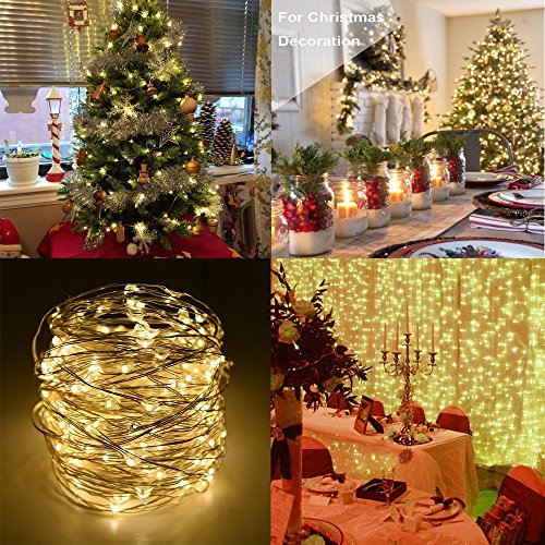 2 x Fairy Lights Battery Operated, 8 Mode 50 LEDs Remote & Timer Warm White