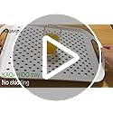 Large Non Slip Serving Tray with Handles, Silicone Gripping Nubs Lap Food Trays for Eating, Dishwasher Safe Serve for Dinner Snack Fruit Dessert Breakfast Beverage, Rectangular, Set of 2, White