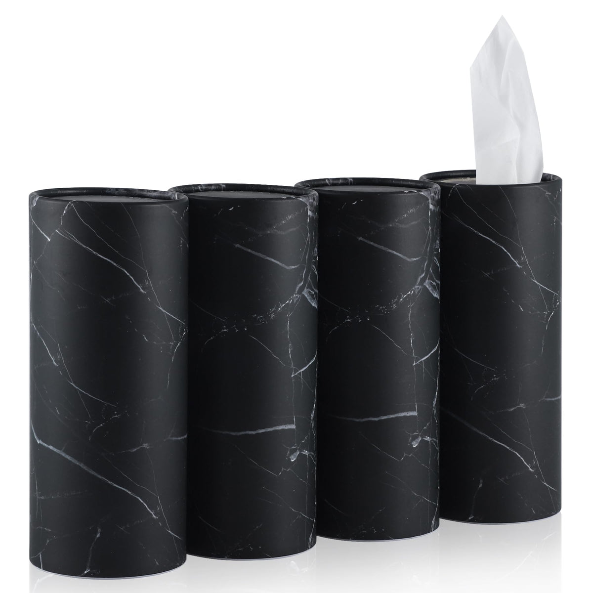SINGARO Car Tissue Holder, 4 Pack Car Cup Holder Facial Tissues with Travel Tissue Bag