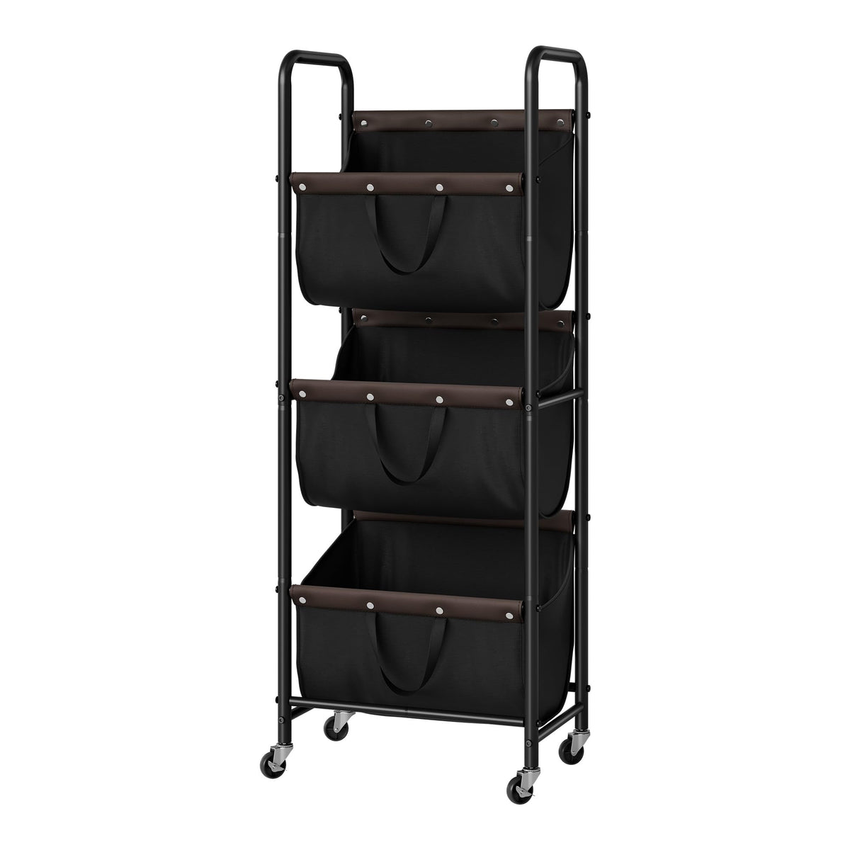 GRANNY SAYS 3 Tier Laundry Sorter, Laundry Basket with Wheels, Laundry Room Organization and Storage, 3 Section Rolling Laundry Cart for Dorm