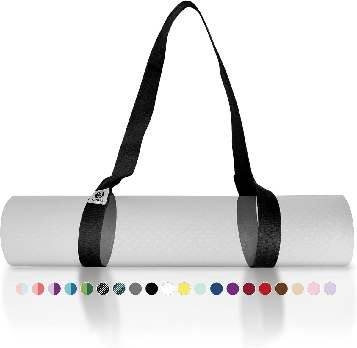 Tumaz Yoga Mat Strap Mat Not Included (2 Sizes) with Extra Thick & Comfy Delicate Texture, Adjustable Yoga Mat Carrier