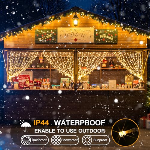 suddus Curtain Lights for Bedroom, 200 Led Hanging String Light Outdoor, Fairy Curtain Lights Indoor for Christmas, Dorm, Wall, Backdrop, Window