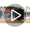150L Laundry Hamper with Wheels, Rolling Laundry Basket with Metal Frame and Removable Bag, Large & Tall Dirty Clothes Hampers for Bedroom Aesthetic, Laundry Room, Bathroom, Dorm-Black