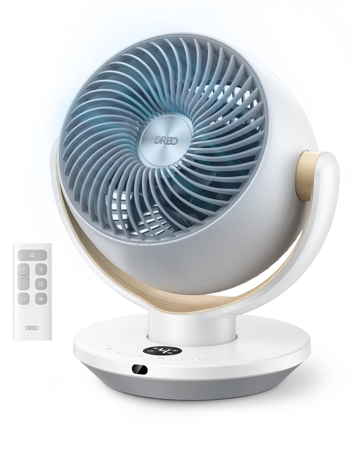 DREO Fan for Bedroom, Desk Air Circulator Fans with Remote, 11 Inch Table Fan for Whole Room, 65ft Powerful Airflow, 120° Vertical Manual and 90° Oscillating, 4 Speeds, 8H Timer, 25dB Quiet, Home