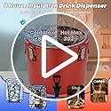 20L/5Gal Insulated Beverage Dispenser, Ice & Hot Drink Dispenser with Spout Spigot and Portable Handles,Thermal Hot and Cold Drink Server Dispenser for Restaurant Drink Shop