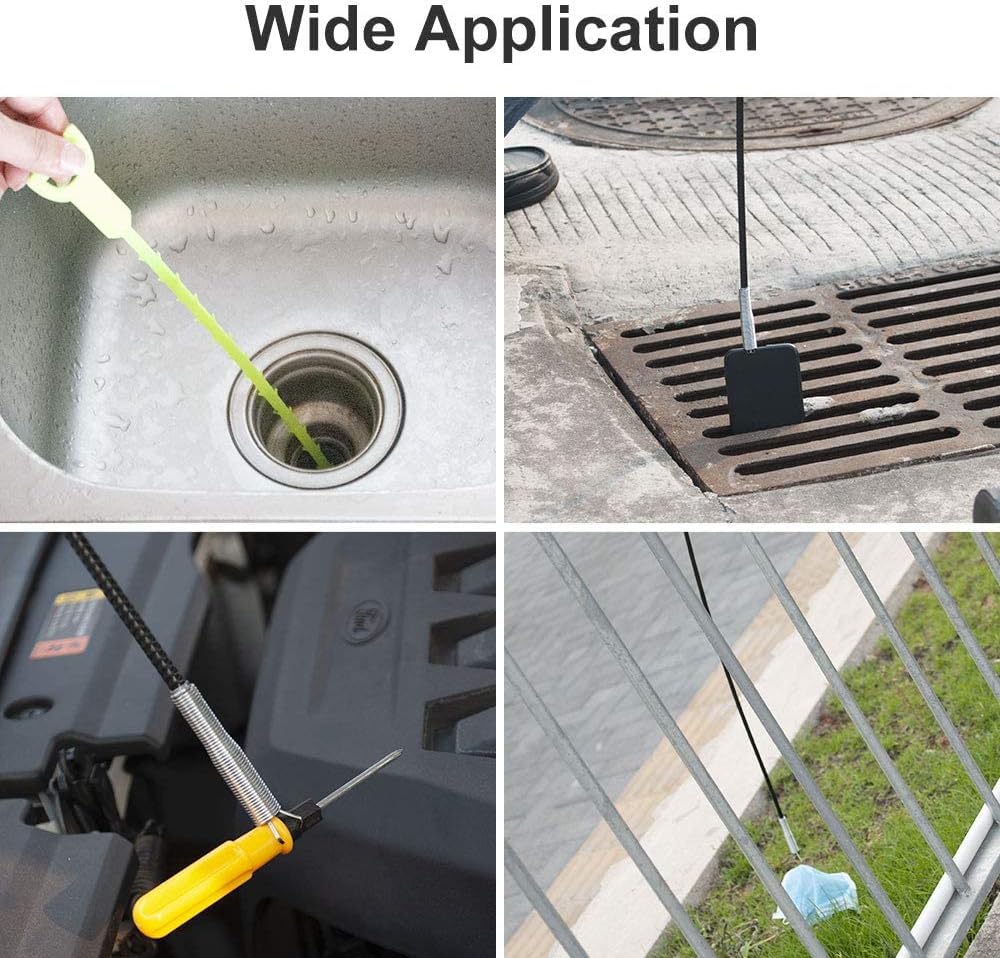 DR.PEN Flexible Grabber Claw Pick Up Reacher Tool (Drain Clog Remove Tool), With 4 Claws Bendable Hose Pickup Reaching Assist Tool for Litter Pick