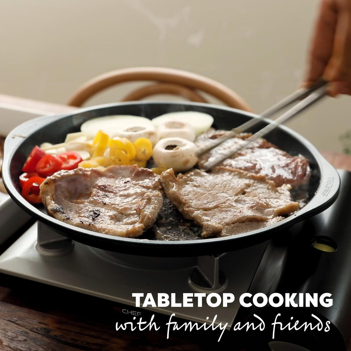 TECHEF - Korean BBQ Nonstick Grill Pan, KBBQ Grill Pan, PFOA-Free, Dishwasher Oven Safe, Made in Korea