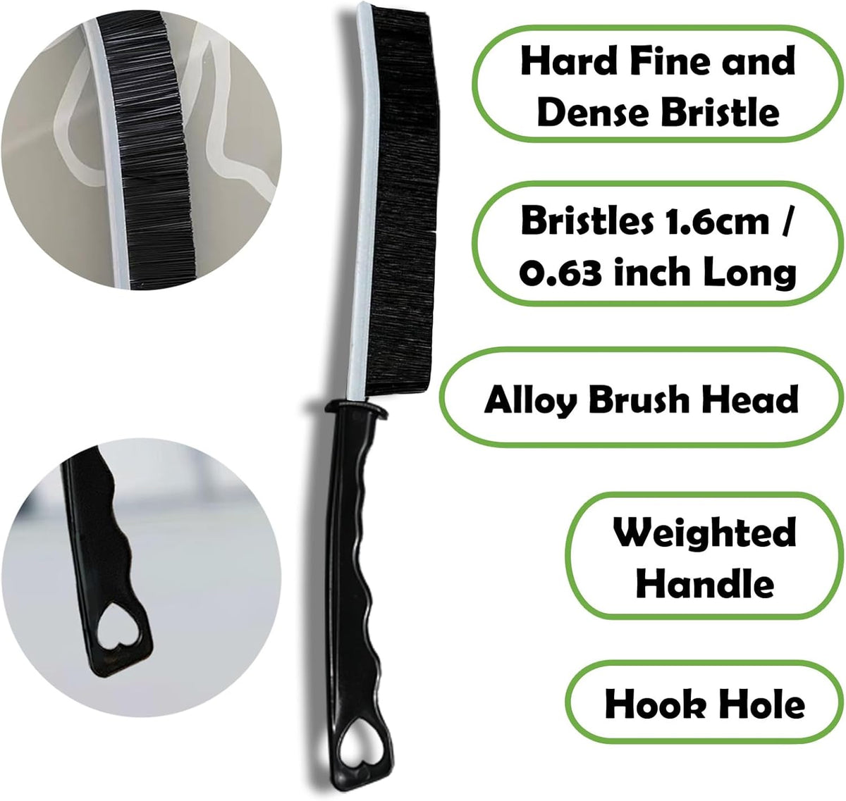 Betanull Crevice Cleaning Brush Set, Multi-Purpose Hard Bristle Brushes for Deep Cleaning Kitchen, Bathroom, Grout, Sink, Cup, Teapot, Bottle, Blender, Corners, Tight Spaces & More