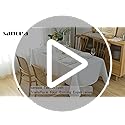 sancua 2 Pack White Tablecloth 60 x 102 Inch, Rectangle 6 Feet Table Cloth - Stain and Wrinkle Resistant Washable Polyester Table Cover for Dining Tables, Buffet Parties and Camping
