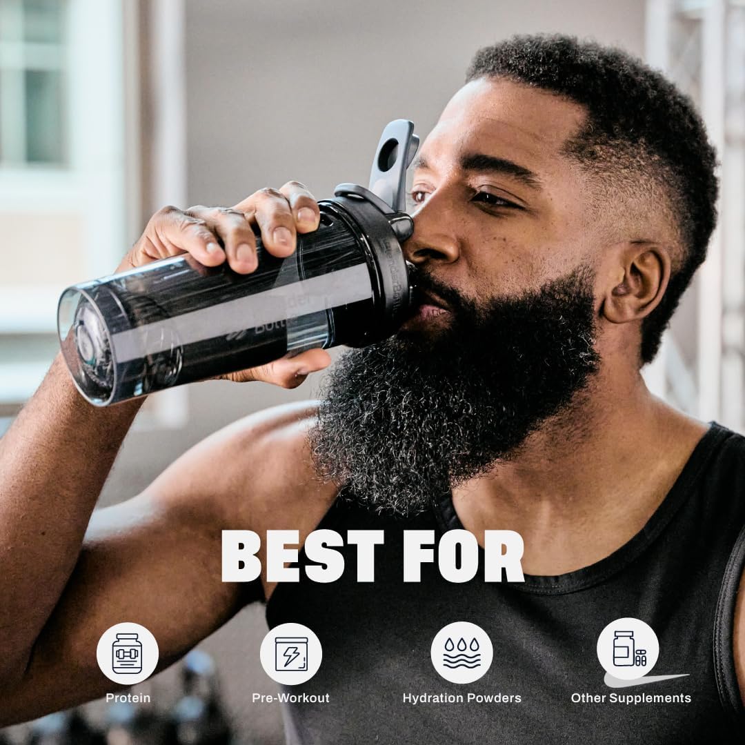 BlenderBottle Shaker Bottle Pro Series Perfect for Protein Shakes and Pre Workout, 28-Ounce, Black