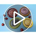 4PC Silicone Fruit and Vegetable Storage Containers Set for Fridge, Onion Storage Container, Avocado keeper,Tomato Saver,and Lemon holder