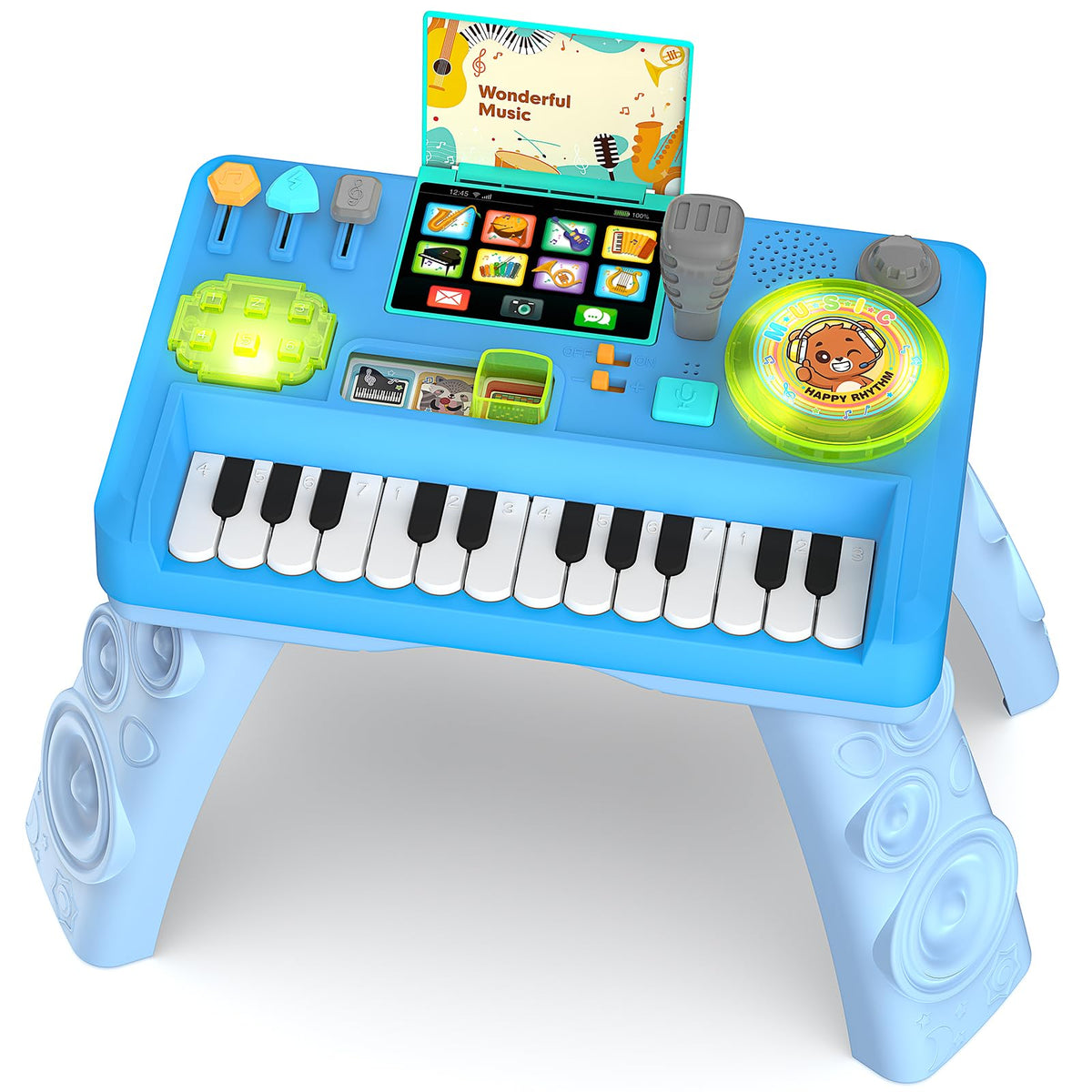 Thremhoo Baby DJ Table Musical Piano Toys for Toddlers with Music & Light