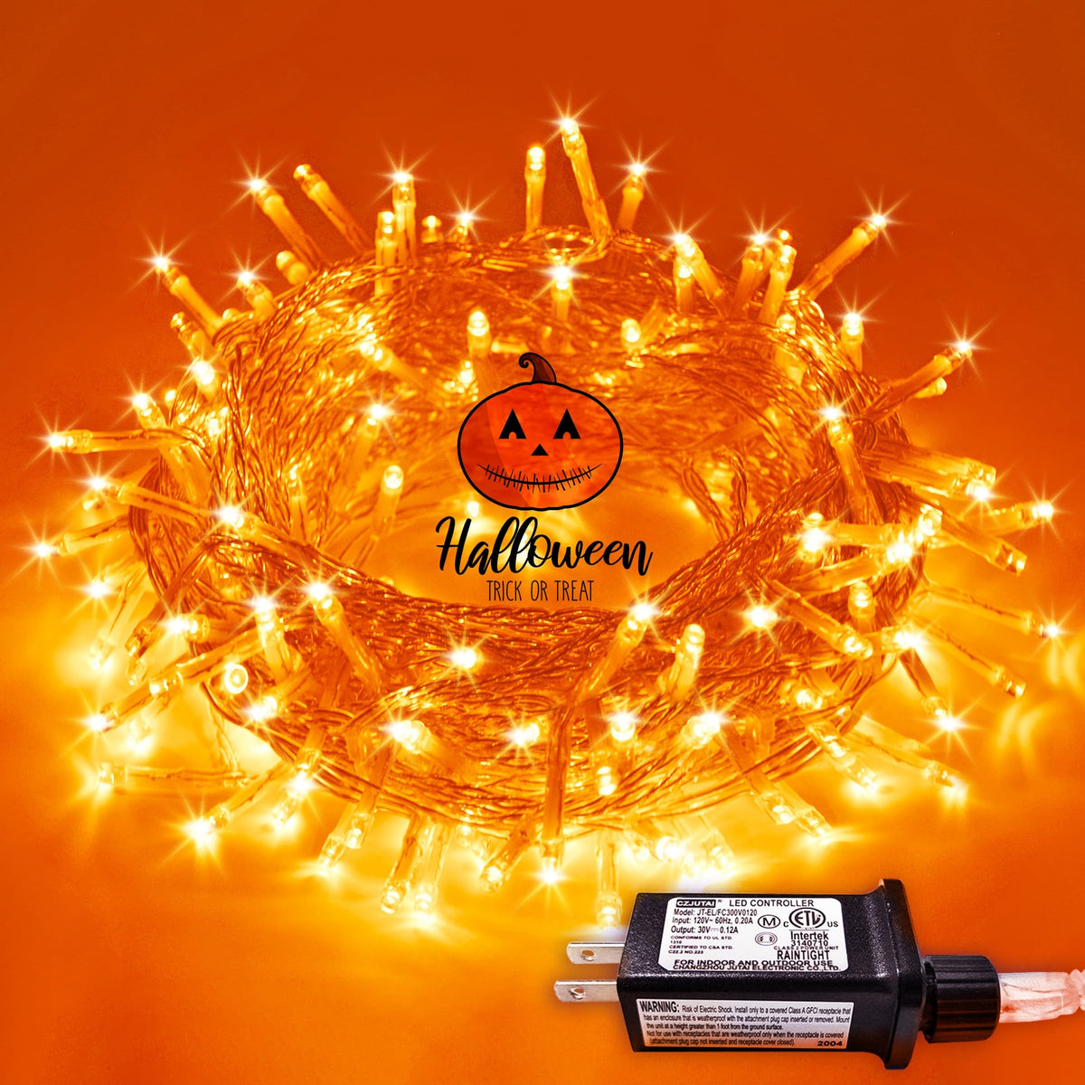 JMEXSUSS 200 LED Orange Halloween Lights Outdoor Indoor Fall Lights Plug in