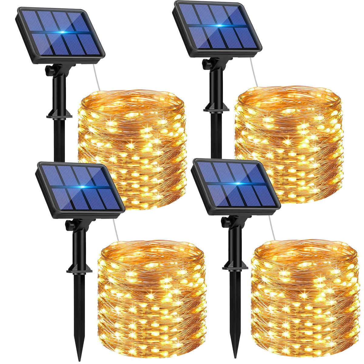 btfarm 4 Pack Solar String Lights Outdoor, Total 132FT 320LED Fairy Lights