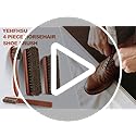 4 Pcs Shoe Brush, Boot Brush, Horse Hair Brush for Leather, Shoe Polish Brush, Professional Leather Shoe Care Brushes, Horsehair Shoe Shine Brush Cleaning Brush Care Clean Dauber Applicators