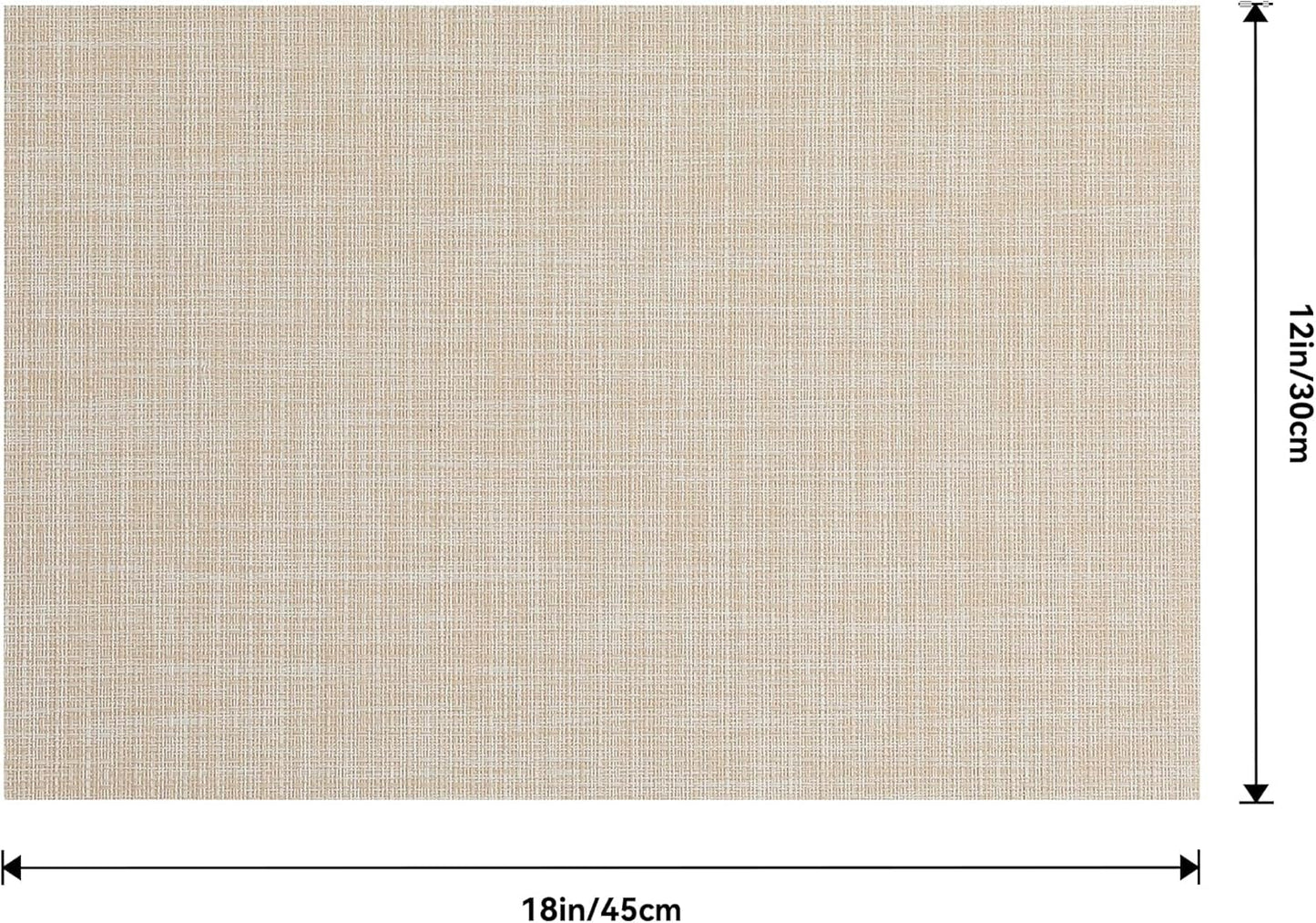 Leetaltree Beige Placemats Set of 4 - Heat Resistant Non-Slip Place mats for Dining Table, Washable Durable PVC Vinyl Woven Table Mats(Beige, 4)