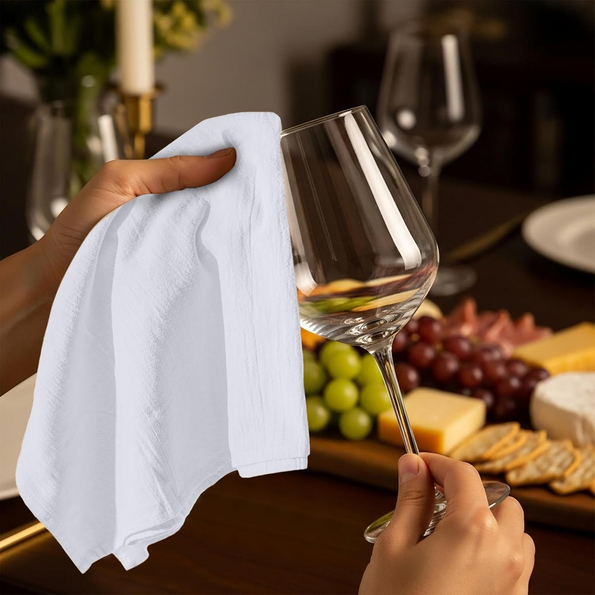 Utopia Kitchen White Flour Sack Towels 12 Pack - 28 x 28 Inch 100% Cotton Tea Towels for Cleaning & Drying - Highly Absorbent Kitchen Dish Cloth