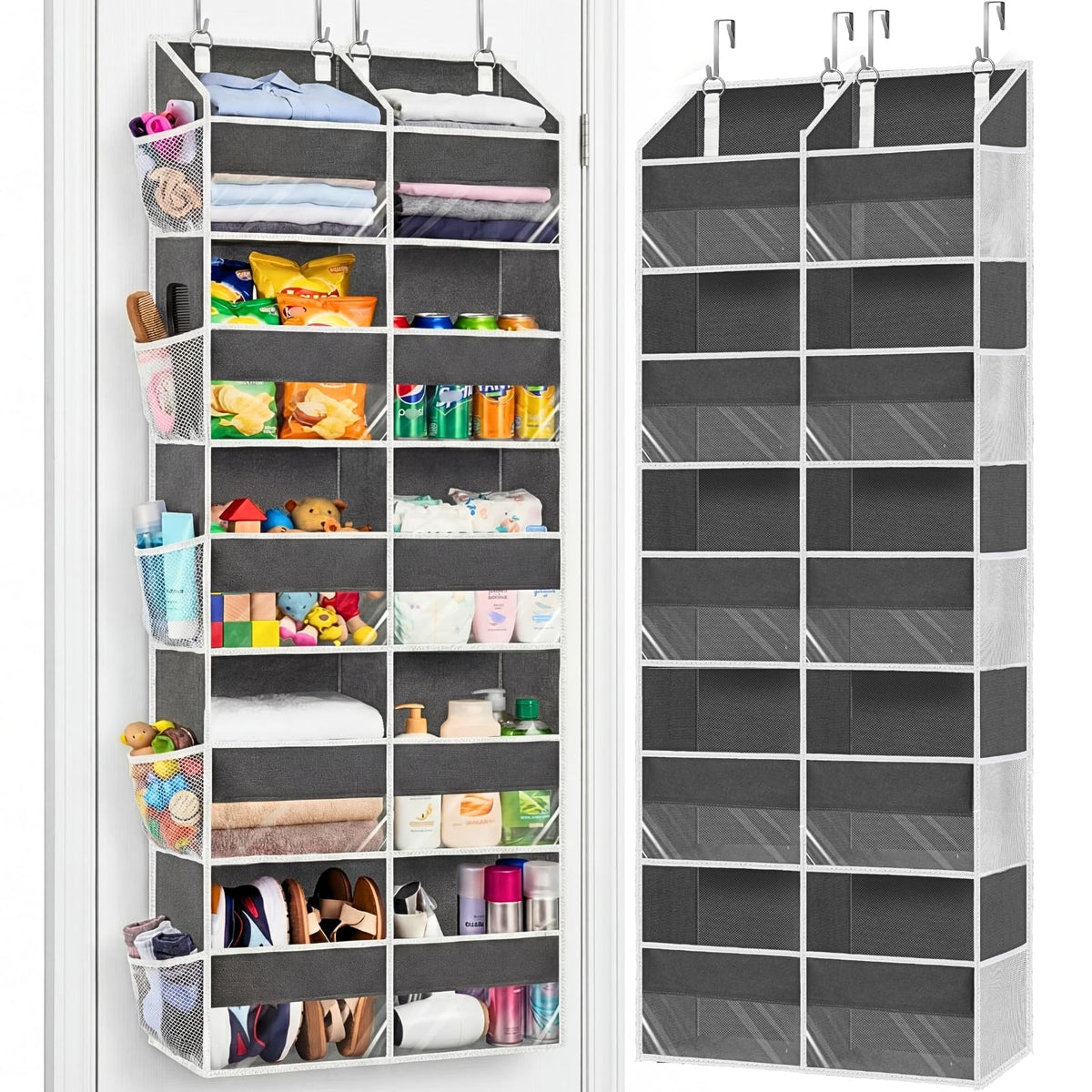 5-Tier Over Door Organizer, 10-Compartment Wide Storage Rack