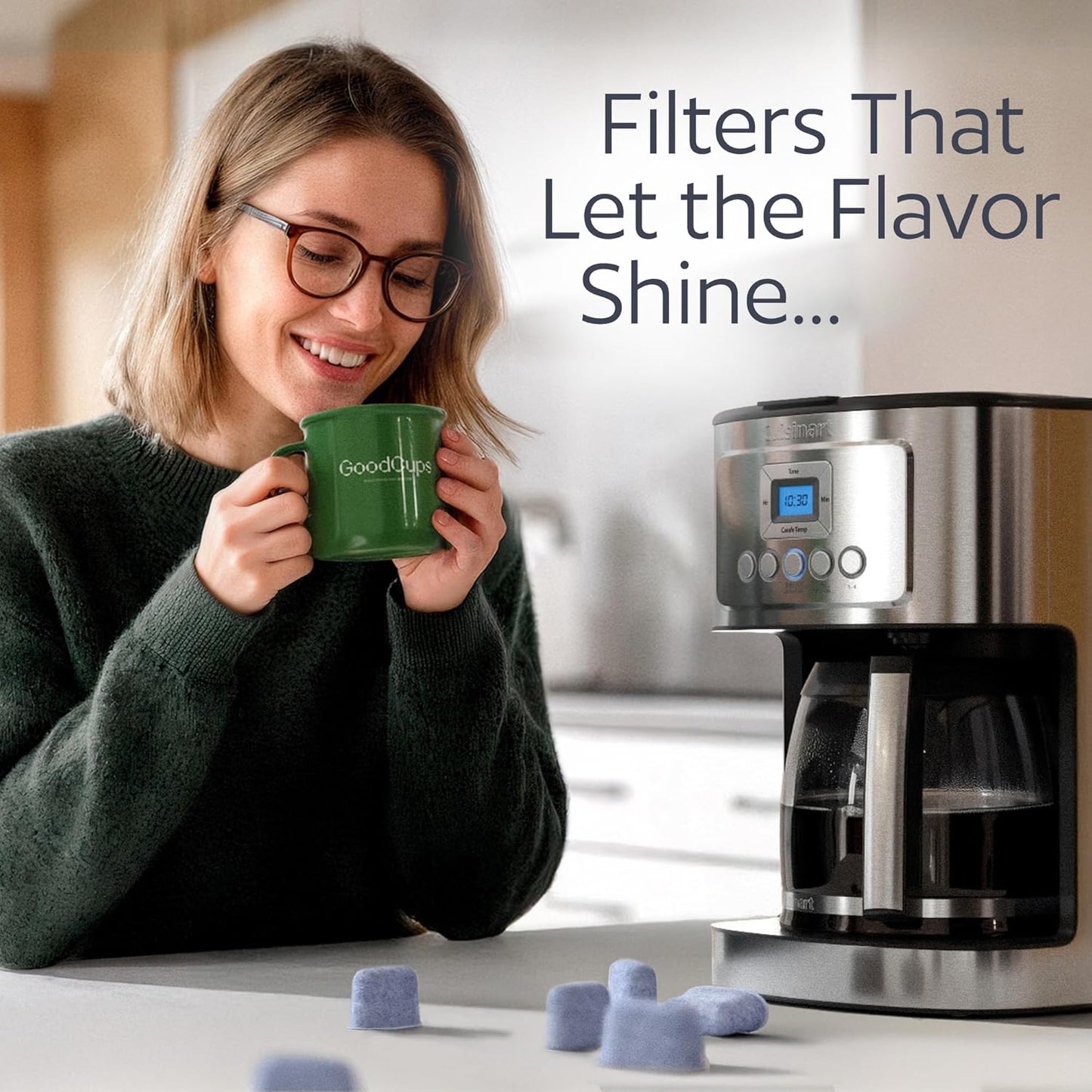 12 Pack Water Filters for Cuisinart Coffee Makers by GoodCups - Replacement Charcoal Water Filters - Fits All Cuisinart Coffee Machines