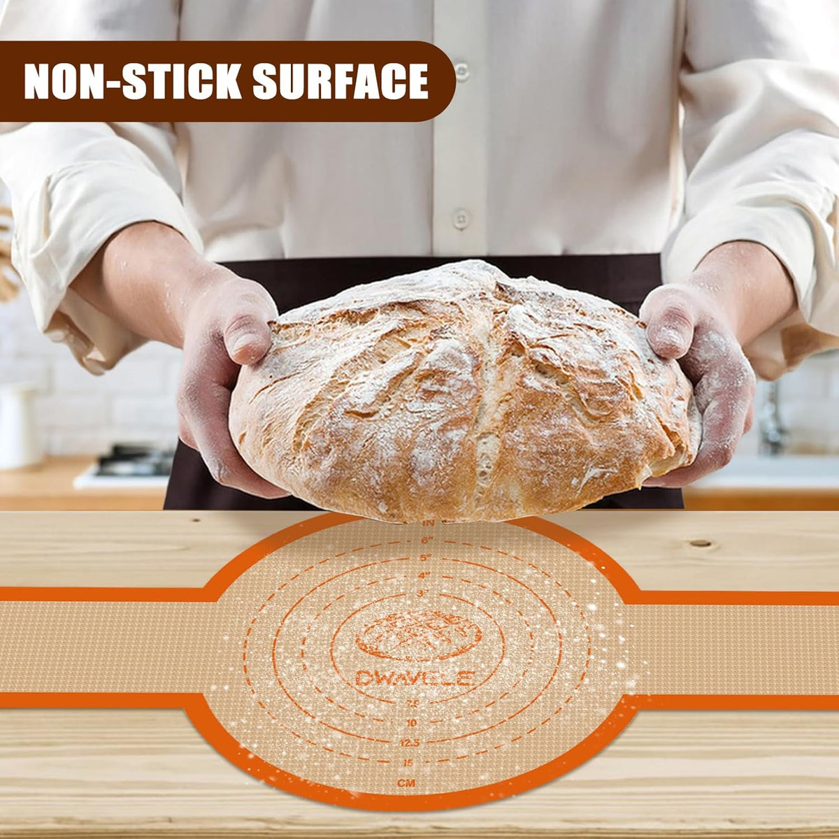 Silicone Bread Sling for Dutch Oven, Non-Stick & Easy to Clean Baking Mat Set, 2 Pcs Reusable Bread Sling for Sourdough Tools & Accessories