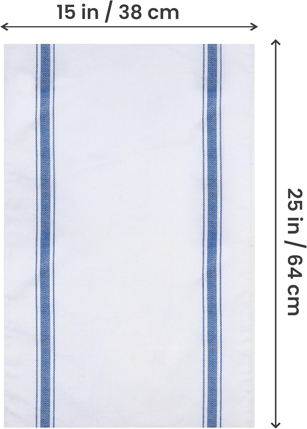 Towels Blue Dish Towels 12 Pack - 15 x 25 Inches 100% Ring Spun Cotton Highly Absorbent & Reusable Cleaning Bar, Tea, Kitchen and Dishcloths Set