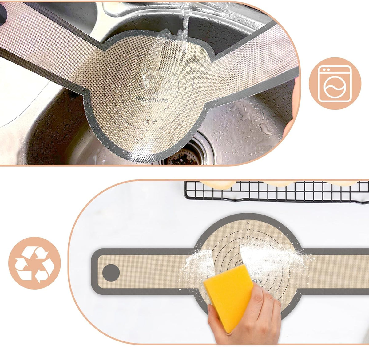 Koolstuffs Silicone Bread Sling for Dutch Oven, 2 PCS Non-Stick & Easy Clean Reusable Sourdough Mat, Sourdough Bread Baking Supplies