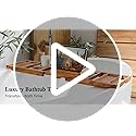 Teak Bathtub Tray, Bath Caddy with Wine Glass Holder, Phone Dock & Book Stand | Hands-Free Reading & Ultimate Spa Relaxation Experience-Natural