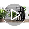 Elite Gourmet EHC111A Personal Single-Serve Compact Coffee Maker Brewer Includes 14Oz. Stainless Steel Interior Thermal Travel Mug, Compatible with Coffee Grounds, Reusable Filter, Black